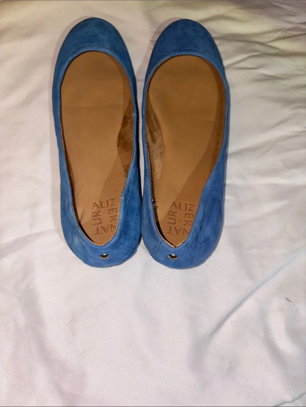Naturalizer Blue Suede Round-Toe Ballet Flats